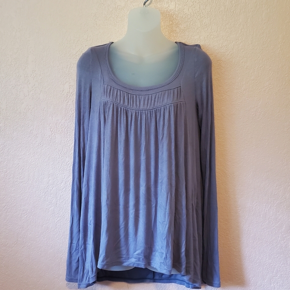 Free People Tops - Free People Long Sleeve Purple Ribbed Blouse Top